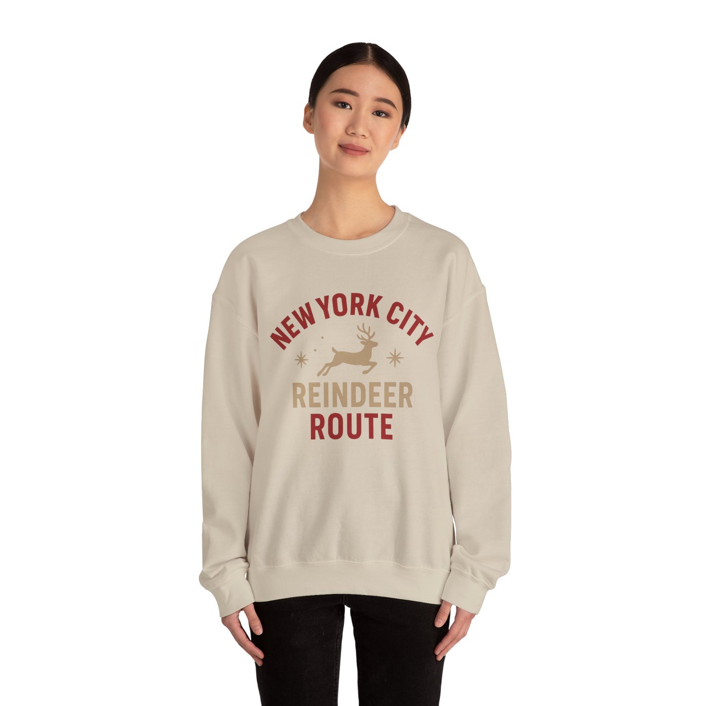 NYC Reindeer Route Crewneck Sweatshirt – Holiday Edition