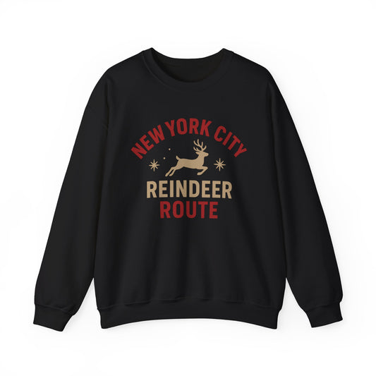 NYC Reindeer Route Crewneck Sweatshirt – Holiday Edition