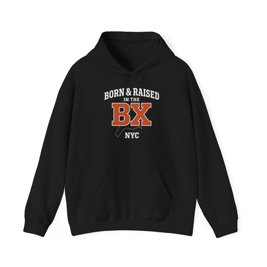 Born & Raised in the BX – Unisex Black Hoodie