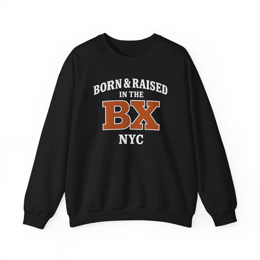 Born & Raised in the BX – Unisex Black Crewneck