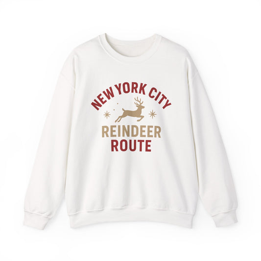 NYC Reindeer Route Crewneck Sweatshirt – Holiday Edition