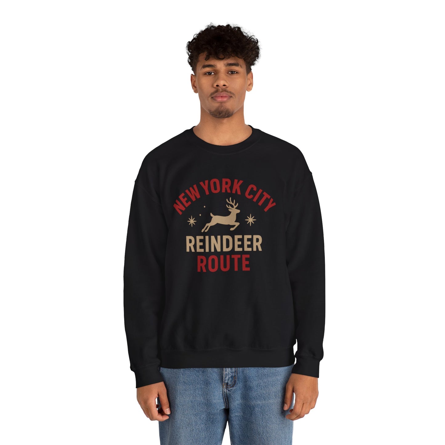 NYC Reindeer Route Crewneck Sweatshirt – Holiday Edition